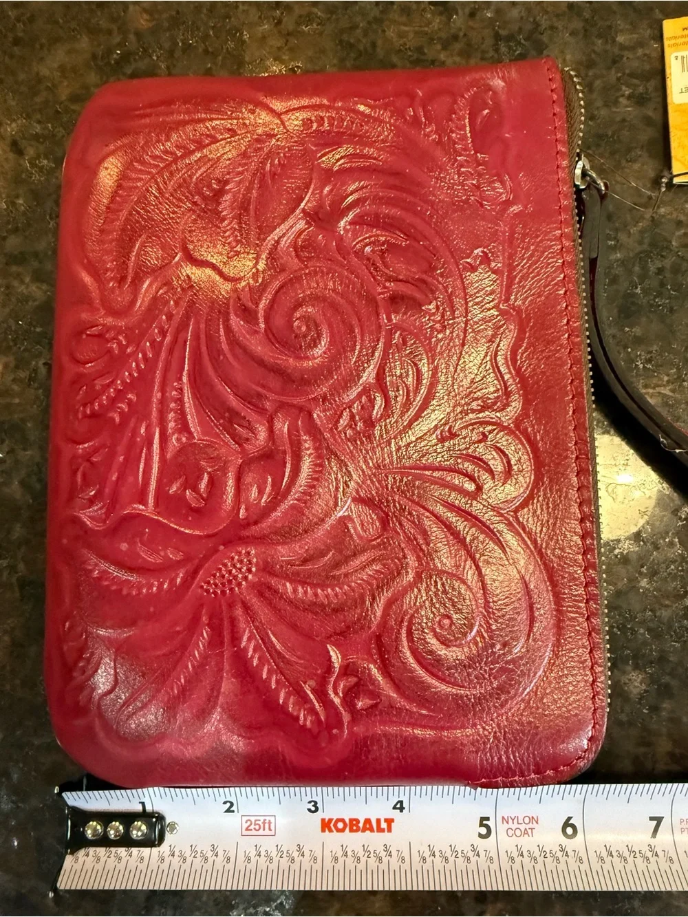Patricia Nash Embossed Leather Wristlet Clutch - Magenta